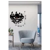 Mey İthalat® Dallarda Kuşlar Tasarım Ahşap Duvar Saati - 40x40 cm Dekoratif Saat