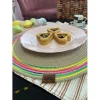 Mey İthalat® DecoHandy 39cm Neon Renkli Şeritli Jüt Örme Supla Amerikan Servis