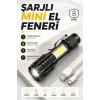 Mey İthalat® El Feneri Led USB Şarjlı Zoom Mini Led Işık Acil Durum Feneri