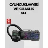Mey İthalat® Gaming Set Işıklı Klavye Mouse + Bluetooth 5.2 Kulaklık  Paketi