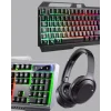 Mey İthalat® Gaming Set Işıklı Klavye Mouse + Bluetooth 5.2 Kulaklık  Paketi