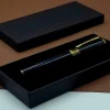 Mey İthalat®  Gold İşlemeli Siyah Metal Roller Kalem