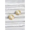 Mey İthalat® Gold Renk İncili Model Düğme veya Manşet Broşu