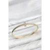 Mey İthalat® Gold Renk T Model Zirkon Taşlı Kadın Kelepçe Bileklik