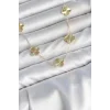 Mey İthalat® Gold Renk Yonca Model VIP Seri Kadın Kolye