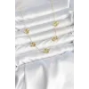 Mey İthalat® Gold Renk Yonca Model VIP Seri Kadın Kolye