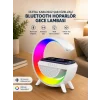 Mey İthalat® Google Dijital Kablosuz Şarj Özellikli Bluetooth Hoparlör Gece Lambası