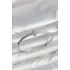 Mey İthalat® Gümüş Renk T Model Zirkon Taşlı Kadın Kelepçe Bileklik