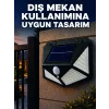 Mey İthalat® Güneş Enerjisi ile Şarj Olan Hareket Sensörlü 3 Modlu LED Dış Mekan Duvar Aydınlatması