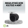 Mey İthalat® Halı ve Beton Uyumlu Kilitsiz Mobilya Tekerleği 4’lü
