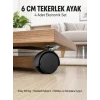 Mey İthalat® Halı ve Beton Uyumlu Kilitsiz Mobilya Tekerleği 4’lü