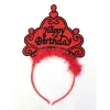 Mey İthalat® Happy Birthday Yazılı Neon Renk Taç 12 Adet
