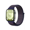 Mey İthalat®  Huawei Fit 4 Hasırlı Cırtcırtlı Kordon - Mavi-Beyaz