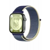 Mey İthalat®  Huawei Fit 4 Hasırlı Cırtcırtlı Kordon - Sarı-Lacivert
