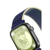 Mey İthalat®  Huawei Fit 4 Hasırlı Cırtcırtlı Kordon - Sarı-Lacivert