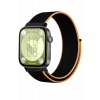 Mey İthalat®  Huawei Fit 4 Hasırlı Cırtcırtlı Kordon - Siyah-Turuncu