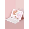 Mey İthalat®   iPad Pro 12.9 (2024) Kılıf KC01 Smart Klavyeli Tablet Kılıfı - Pembe