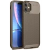 Mey İthalat®   iPhone 11 Kılıf Auto Focus Karbon Kapak - Kahverengi