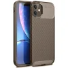 Mey İthalat®   iPhone 11 Kılıf Auto Focus Karbon Kapak - Kahverengi