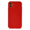 Mey İthalat®   iPhone 11 Kılıf Nano içi Kadife Silikon - Kırmızı