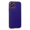 Mey İthalat®   iPhone 11 Pro Kılıf Coco Deri Silikon Kapak - Mor