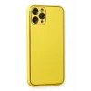 Mey İthalat®   iPhone 11 Pro Kılıf Coco Deri Silikon Kapak - Sarı