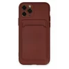 Mey İthalat®   iPhone 11 Pro Kılıf Kelvin Kartvizitli Silikon - Bordo
