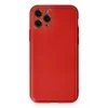 Mey İthalat®   iPhone 11 Pro Max Kılıf Coco Deri Silikon Kapak - Kırmızı