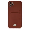 Mey İthalat®   iPhone 11 Pro Max Kılıf Kelvin Kartvizitli Silikon - Bordo