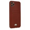 Mey İthalat®   iPhone 11 Pro Max Kılıf Kelvin Kartvizitli Silikon - Bordo