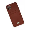 Mey İthalat®   iPhone 11 Pro Max Kılıf Kelvin Kartvizitli Silikon - Bordo