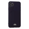 Mey İthalat®   iPhone 11 Pro Max Kılıf Kelvin Kartvizitli Silikon - Derin Mor