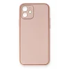Mey İthalat®   iPhone 12 Kılıf Coco Deri Silikon Kapak - Pembe