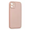 Mey İthalat®   iPhone 12 Kılıf Coco Deri Silikon Kapak - Pembe