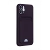 Mey İthalat®   iPhone 12 Kılıf Kelvin Kartvizitli Silikon - Derin Mor
