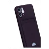 Mey İthalat®   iPhone 12 Kılıf Kelvin Kartvizitli Silikon - Derin Mor
