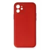 Mey İthalat®   iPhone 12 Mini Kılıf Coco Deri Silikon Kapak - Kırmızı