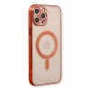 Mey İthalat®   iPhone 12 Pro Kılıf Magneticsafe Lazer Silikon - Kırmızı