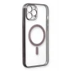 Mey İthalat®   iPhone 12 Pro Kılıf Magneticsafe Lazer Silikon - Siyah