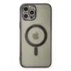 Mey İthalat®   iPhone 12 Pro Kılıf Magneticsafe Lazer Silikon - Siyah