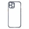 Mey İthalat®   iPhone 12 Pro Kılıf Miami Şeffaf Silikon - Gri