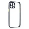 Mey İthalat®   iPhone 12 Pro Kılıf Miami Şeffaf Silikon - Lacivert