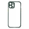 Mey İthalat®   iPhone 12 Pro Max Kılıf Miami Şeffaf Silikon - Koyu Yeşil