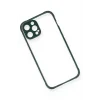 Mey İthalat®   iPhone 12 Pro Max Kılıf Miami Şeffaf Silikon - Koyu Yeşil
