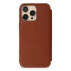Mey İthalat®   iPhone 13 Pro Kılıf Dolpin Kapaklı - Kahverengi