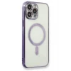 Mey İthalat®   iPhone 13 Pro Kılıf Magneticsafe Lazer Silikon - Mor