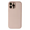 Mey İthalat®   iPhone 13 Pro Max Kılıf Coco Deri Silikon Kapak - Pudra