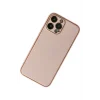 Mey İthalat®   iPhone 13 Pro Max Kılıf Coco Deri Silikon Kapak - Pudra