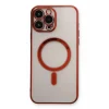 Mey İthalat®   iPhone 13 Pro Max Kılıf Magneticsafe Lazer Silikon - Kırmızı