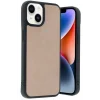Mey İthalat®   iPhone 14 Kılıf Aras Deri Kapak - Pudra